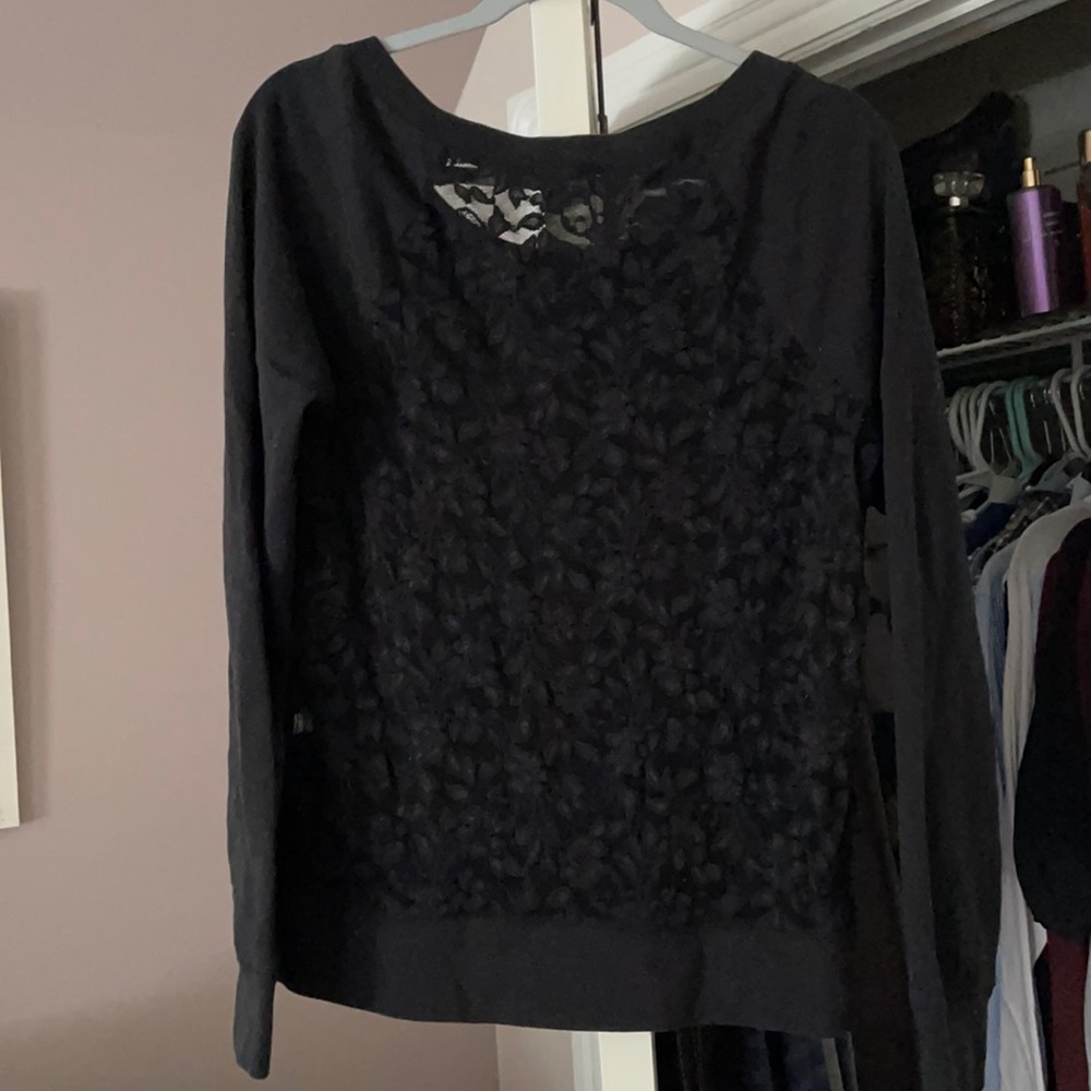 Super cute and sexy sweatshirt with all lace back